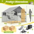 thumbnail image 6 of Magic Union Extra Large Catio Outdoor Cat Enclosure for Multiple Cats, Walk-in Cat House Cage with Waterproof Cover, 6 Platforms, 2 Condos & 2 Bridges, Chicken Coop Run, Rabbit Hutch, Pointed Roof, 6 of 8