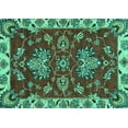 thumbnail image 1 of Ahgly Company Machine Washable Indoor Rectangle Abstract Turquoise Blue Modern Area Rugs, 2' x 4', 1 of 4