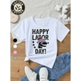 thumbnail image 1 of 100% Cotton Labor T-Shirt - Cute Print, Uncle Sam Hat and Stars, Soft Crew Neck Tee, for Boys and Girls, 3 Colors (Black/White/), 1 of 6