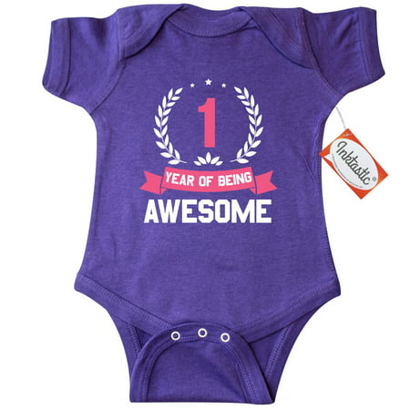 Inktastic 1 Year Of Being Awesome Birthday Infant Creeper Baby Bodysuit Birthdays First 1st Old One Years Gift