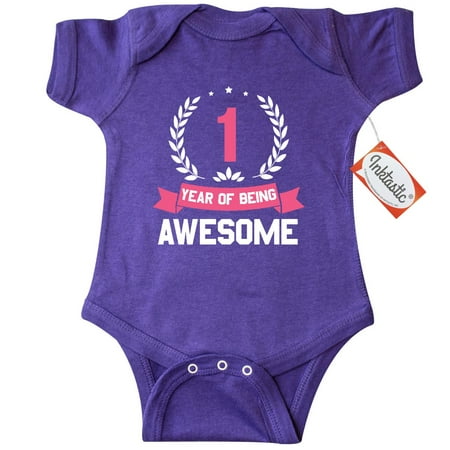 Inktastic 1 Year Of Being Awesome Birthday Infant Creeper Baby Bodysuit Birthdays First 1st Old One Years Gift (Best Baby Gifts For 1 Year Old)