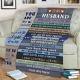 thumbnail image 3 of Husband Gifts from Wife - Gift for Husband Blanket from Wife - Anniversary Wedding Gifts for Husband - Husband Birthday Gift - Best Husband Gifts from Wife - Valentines Day Gifts for Husband 60"x50", 3 of 5