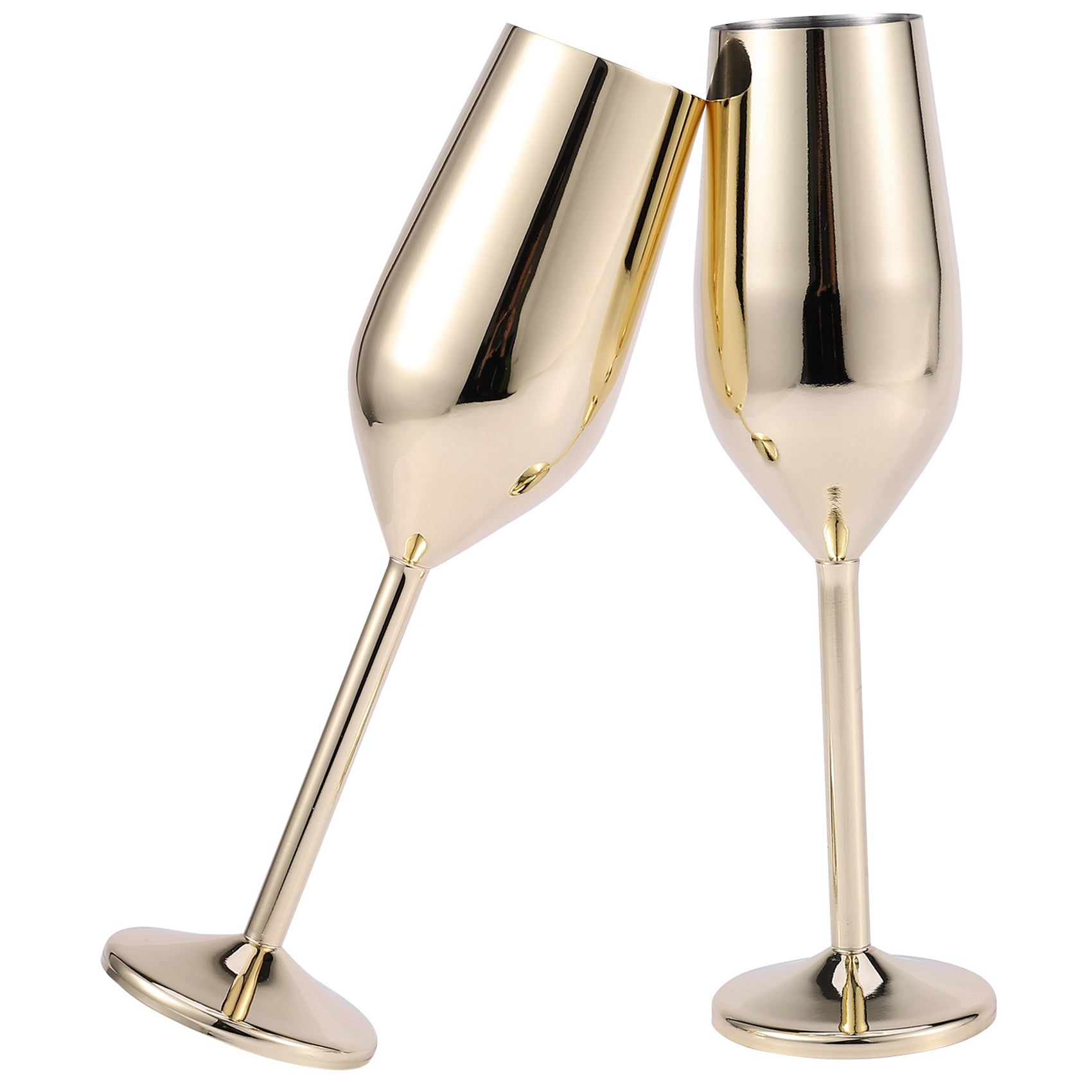 4Pcs/Set Shatterproof Stainless Champagne Glasses Brushed Gold Wedding Toasting Champagne Flutes Drink Cup
