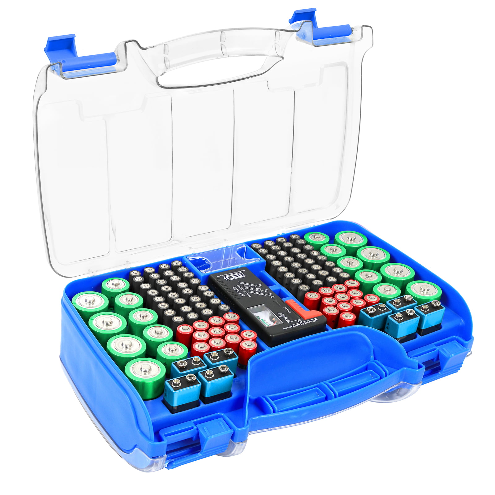 Bee Neat Battery Organizer and Storage Case with Tester - Battery