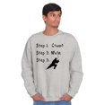 thumbnail image 5 of Crawl Walk Ninja Stealth Karate Men's Crewneck Sweatshirt Brisco Brands L, 5 of 6