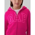 thumbnail image 3 of Sudadera para Niñas GAP con Logo Acogedor y Cierre Completo en Color Remolacha Brillante - Talla S, 3 of 3