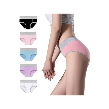 

Colisha Stretch Summer Panties for Women Soft 5Pcs Thongs Seamless Lingerie Black+Pink+Light Blue+ Purple+White XL