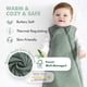thumbnail image 2 of Saco de dormir unisex HAPIU de rayón hecho de bambú para bebés TOG 1.0, cierre bidireccional YKK, manta portátil para bebés, de 6 a 18 meses, verde bosque oscuro, 2 of 5