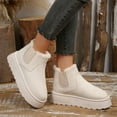 thumbnail image 3 of Rokment Platform Snow Boots for Women 2025 Winter Fleece Lined Warm Non Slip Slip-On Chelsea Ankle Booties, 3 of 6