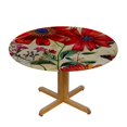thumbnail image 3 of WYYP Flowers Butterfly Bird Round Table Cloth 100% Polyester Fiber for Picnic Dining Kitchen Farmhouse White, 3 of 8