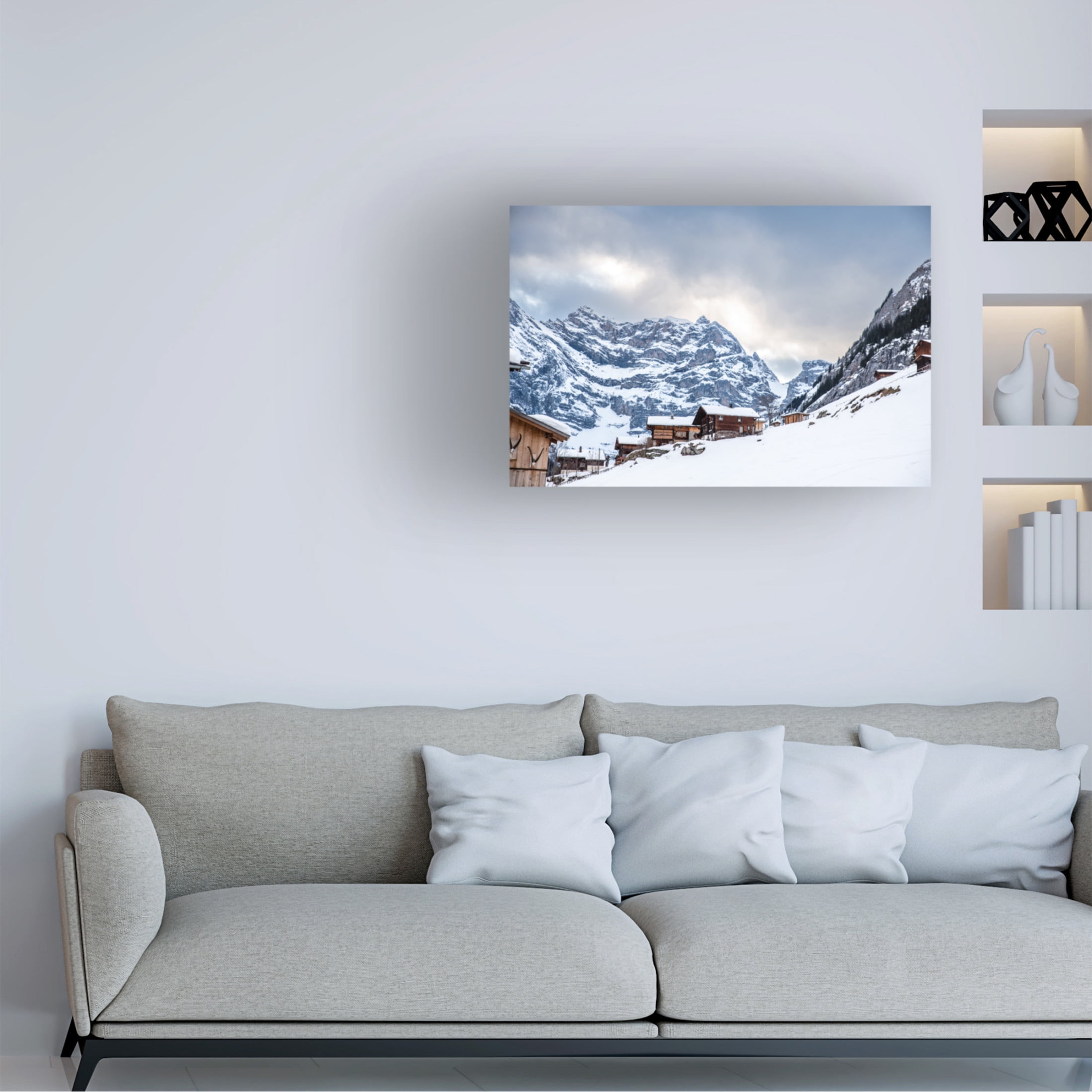 Canvas Wall Art - Allison Burton 'InterlakenSwitzerland' Wall Art for Living Room, Bedroom, or Office Décor by Trademark Fine Art - 47 x 30 Inches