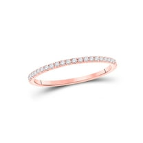 10kt Rose Gold Womens Round Diamond Stackable Band Ring 1/6 Cttw