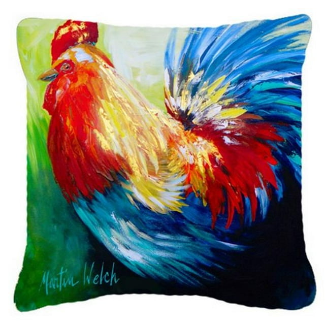 Carolines Treasures Rooster Chief Big Feathers Canvas Fabric Decorative Pillow