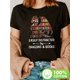 thumbnail image 1 of Dragon And Books Print T-Shirt, Short Sleeve Crew Neck Casual Top for Summer & Spring, Women'S Clothing, 1 of 6