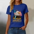 thumbnail image 5 of 4th of July Shirts Women American Flag Patriotic Shirts USA Star Stripes Graphic T Shirt Short Sleeve Summer Tees Blue,2XL, 5 of 6