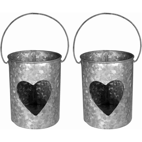 Heart Metal Votive Handmade Candle Holders-Decorations for Home, Table, Party Set of Two 4”X4”