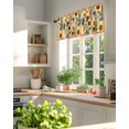 thumbnail image 3 of Rod Pocket Window Valances Watercolor Cactus Sunflower Flower Leaves Short Kitchen Curtains Vintage Plant Window Treatment Drapes for Bedroom Bathroom Living Room 54x18In,1 Panel, 3 of 7