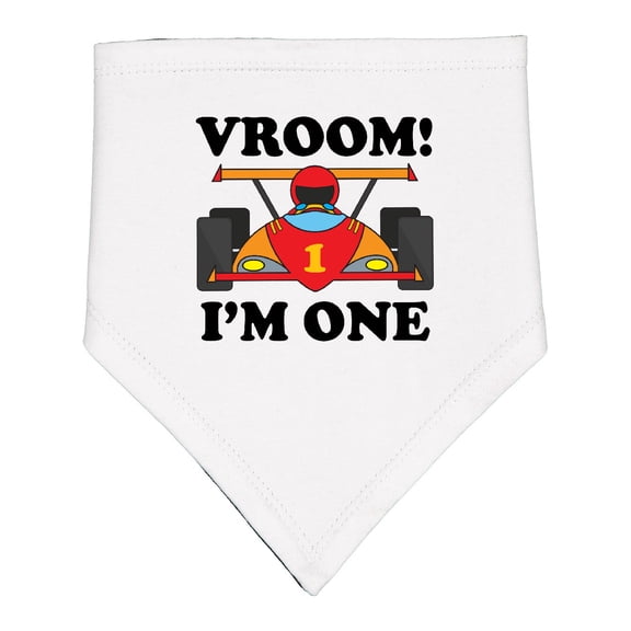 Inktastic 1st Birthday Racing Car Boys Baby Bandana Bib