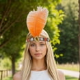 thumbnail image 2 of Unique Bargains Christmas 1 Pc Headband Tribal Style Feather Hairband for Women Orange, 2 of 5