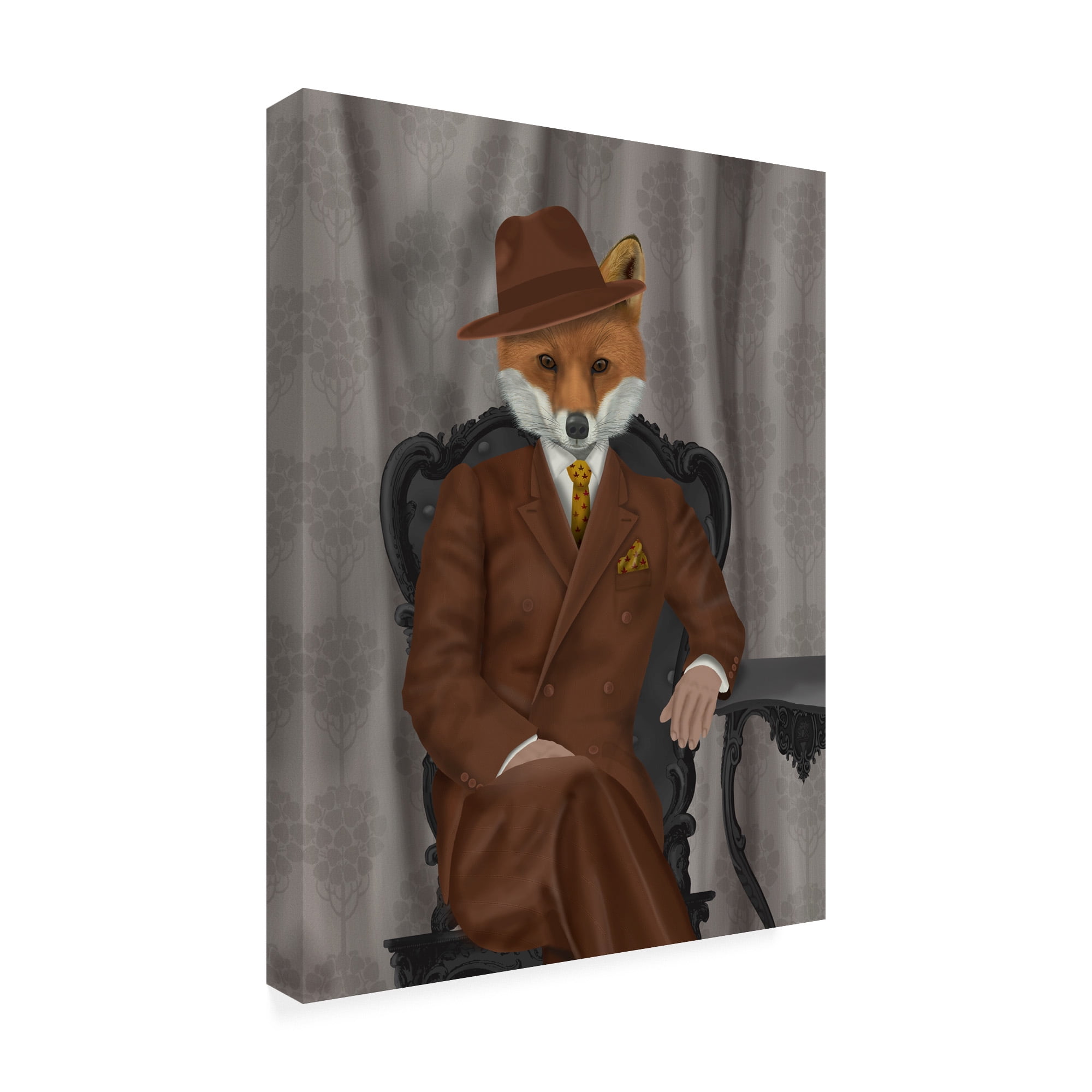 Trademark Fine Art 'Fox 1930s Gentleman' Canvas Art by Fab Funky