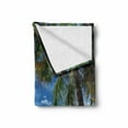 thumbnail image 2 of Summer Soft Flannel Fleece Throw Blanket, Tropical Beach Ocean Behind Palm Tree Caribbean Exotic Holiday Image, Cozy Plush for Indoor and Outdoor Use, 70" x 90", Fern Green Sky Blue, by Ambesonne, 2 of 6