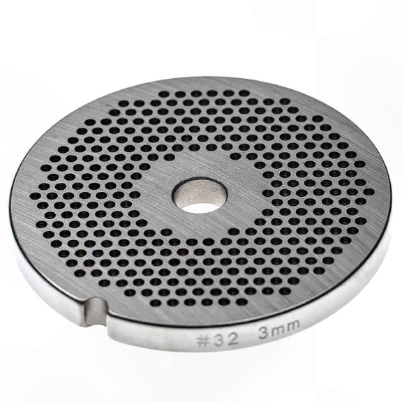32 Gauge Meat Grinder Plate - 3mm Holes, 13.4mm Bore, Stainless Steel