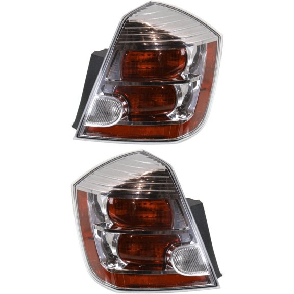 Tail Light Chrome Int Left and Right For Nissan 2010-2012 Sentra Sedan Base/S/SL