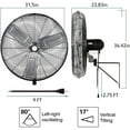 thumbnail image 2 of BILT HARD 9500 CFM 30" Industrial Wall Mount Fan 3 Speeds High Velocity Wall Fan with Sealed Motor.Adjustable Tilt High CFM Heavy Duty Metal Barn Fans For Garage Commercial Greenhouse Warehouse Shop, 2 of 7
