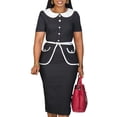 thumbnail image 3 of Women's Plus Size Bodycon Dress Elegant Evening Party Work Casual Midi Dress, 3 of 6