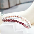 thumbnail image 4 of 5mm Red Moissanite Tennis Bracelet, Unisex 925 Sterling Silver Fashion Accessory, Luxurious & Graceful, Perfect For Valentine's Day, Engagement & Wedding Gift, 4 of 8