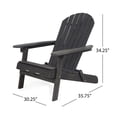 thumbnail image 2 of Oversize Outdoor Wooden Folding Adirondack Chair with Pre-Assembled Backrest & Seat Board, Wood Patio Chair Fire Pit Chair for Garden Backyard Porch Pool Deck, 2 of 8