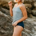 thumbnail image 5 of Trajes de Baño Mujer Conjunto de Bikini Sexy de Rayas Anudadas Para Mujer, Tankinis Divididos Con Tirantes y Estampado de Moda, 5 of 5