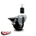thumbnail image 2 of 3 Inch Soft Rubber Swivel 1-1/2 Inch Expanding Stem Caster with Brake SCC, 2 of 2
