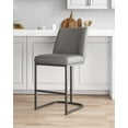 thumbnail image 2 of Manhattan Comfort Serena Counter Stool with Metal Base in Gray, 2 of 11