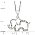 thumbnail image 2 of Sterling Silver Cheryl M Rhodium-Plated Cz Elephant Necklace (18.25 X 23.97) Made In China qcm1448-18.25, 2 of 5
