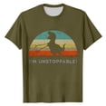 thumbnail image 3 of TrendOFT Summer Shirts for Men Summer Short Sleeve Dinosaur Animal Printed Crew Neck Loose Casual Daily Mens Tops Green L, 3 of 3