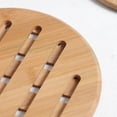 thumbnail image 3 of Estera de aislamiento térmico de madera Estera de bambú Estera de mesa creativa Estera de platos Estera anti-escaldaduras para el hogar Estera de olla Estera de tazón Estera de taza Estera de cazuela, 3 of 3