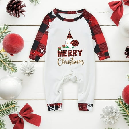 

Judty Baby Sleepwear For Christmas Family Matching Pajamas Cute Big Headed Deer Print Pjs Plaid Long Sleeve Tops And Pants Soft Casusal Holiday Sleepwear