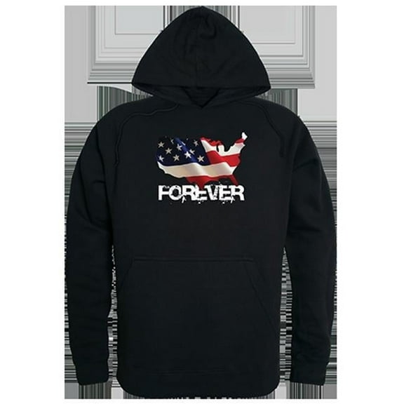 Rapid Dominance Forever USA Map Graphic Mens Pullover Hoodie [Black - S]