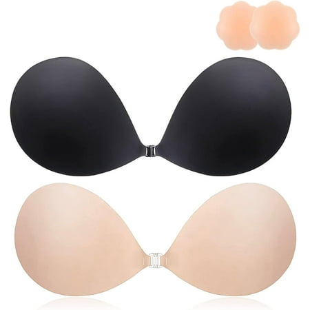 2025 Push Up Sticky Bra  2 Pack Reusable Adhesive Invisible Backless Strapless Bra