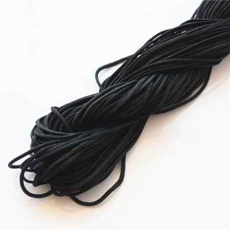 Firefly Hope 1mm Nylon Rattail Silk Satin Cord, Chinese Knotting & Macrame Beading Thread for DIY Bracelet Necklace Jewelry Craft String,Black