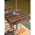 thumbnail image 2 of Outdoor Tablecloths with Umbrella Hole & Zipper, Vintage Wood Grain 60x60 Inch Square Tablecloths, Country Wooden Board Brown Waterproof Table Cloth, Patio/Pool/Picnic Table Covers, 2 of 8