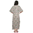thumbnail image 3 of Moomaya Robe Longue Maxi de Maternité Imprimée pour Femmes, Kaftan Boutonné en Coton, 3 of 5