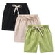 thumbnail image 2 of Odeerbi 2-10 Años Niños Niñas 3 Pcs Verano Algodón Lino Pantalones Cortos Entrenamiento Deportivos Cortos Lindo Color Sólido Pantalones Cortos Suaves Respirables, 2 of 9