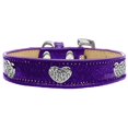 thumbnail image 1 of Crystal Heart Dog Collar Purple Ice Cream Size 16, 1 of 1