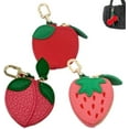 thumbnail image 1 of Mini Fruit Keychain Charms, Leather Fruit Purse Charm, Cute Mini Coin Purse Keychain, For Backpack Decoration(3pcs A), 1 of 6