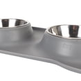 thumbnail image 2 of Riousery Dog Bowls Prevent Spill Slip Proof Stainless Steel Pet Water Food Bowl Set with Silicone Mat for Small Medium Large Dogs and Cats, 10.6 inches / 27 cm, Gray, 2 of 9