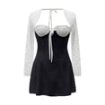 thumbnail image 4 of DHFJKG Womens Lace Backless Dresses Sexy Slim Fit Long Sleeve Sweetheart Neck Mini Dress Casual Evening Party Wear Trendy Dresses, 4 of 5