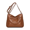 thumbnail image 4 of Moda PU Cuero Bandolera Bolsa De Viaje Bolsa De Compras Ajustable Vacaciones Marrón Sunnimix Monedero de hombro, 4 of 8