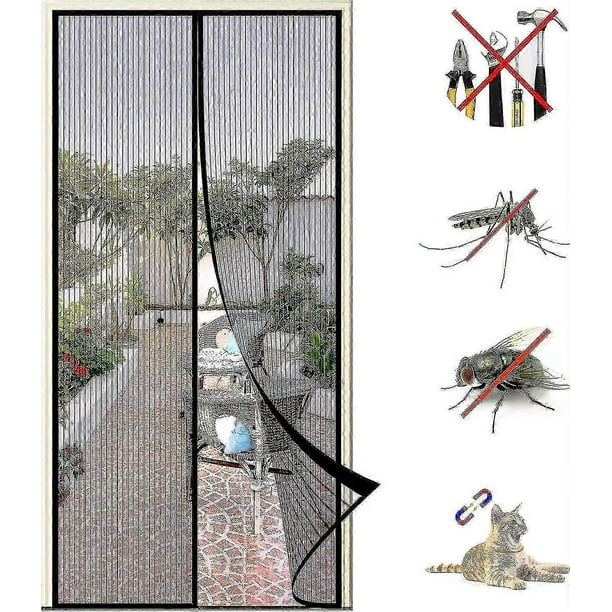 Magnetic Door Window Mosquito Net 120x210cm, Self-adhesive Mesh Encryption Mosquito Net, Anti Mosquito Magnetic Curtain Automatic Closing, No Drilling